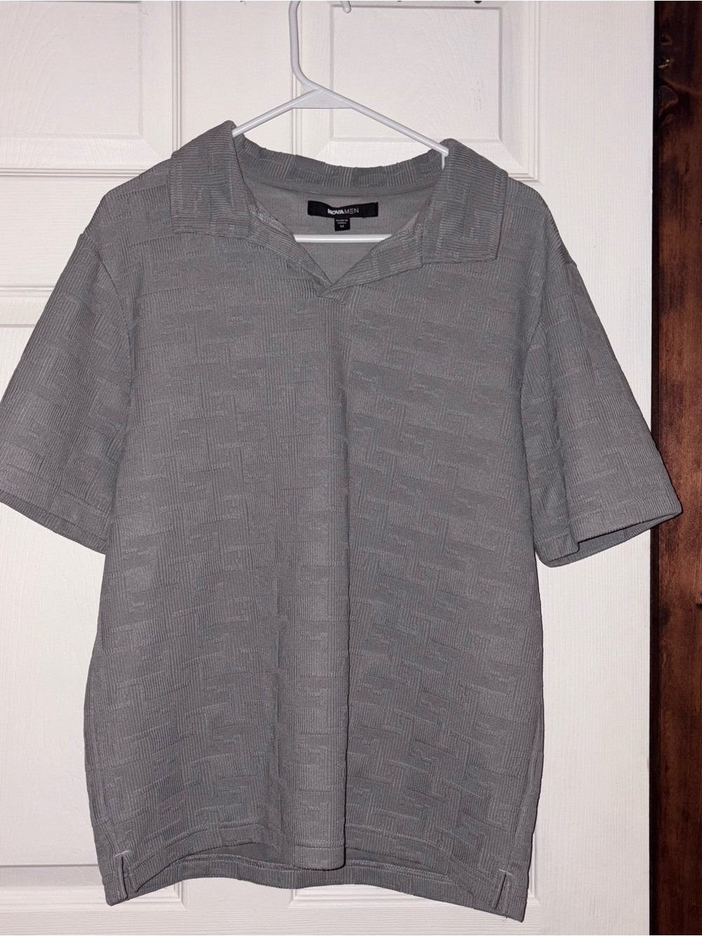 Men’s Short Sleeve Knit Polo - Light Gray